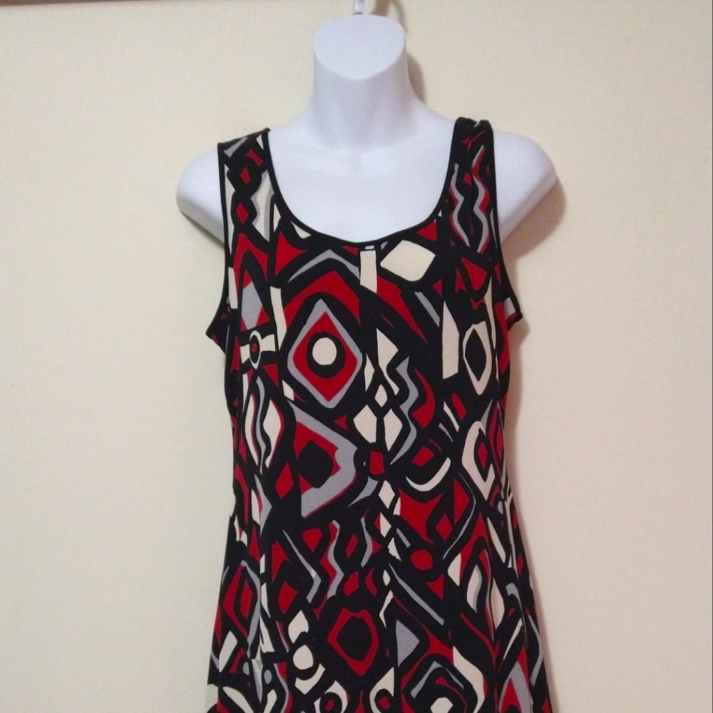 Sleeveless Geometric Print Dress